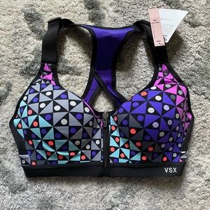 NWT Victoria’s Secret VSX sports bra with front zip